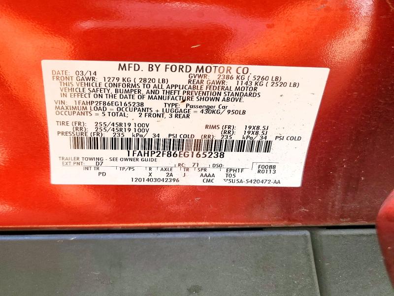 Продажа на аукционе авто 2014 Ford Taurus, vin: 1FAHP2F86EG165238, номер лота: 58517656
