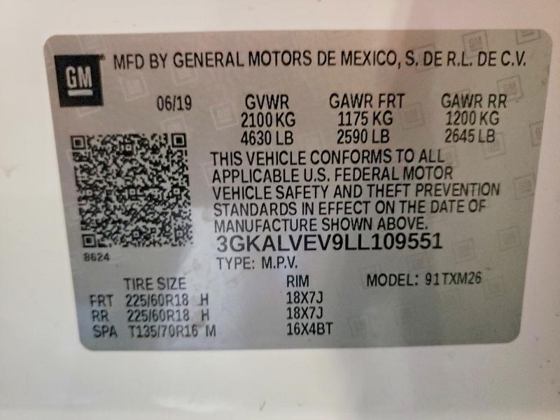 Продаж на аукціоні авто 2020 Gmc Terrain, vin: 3GKALVEV9LL109551, номер лоту: 56085826