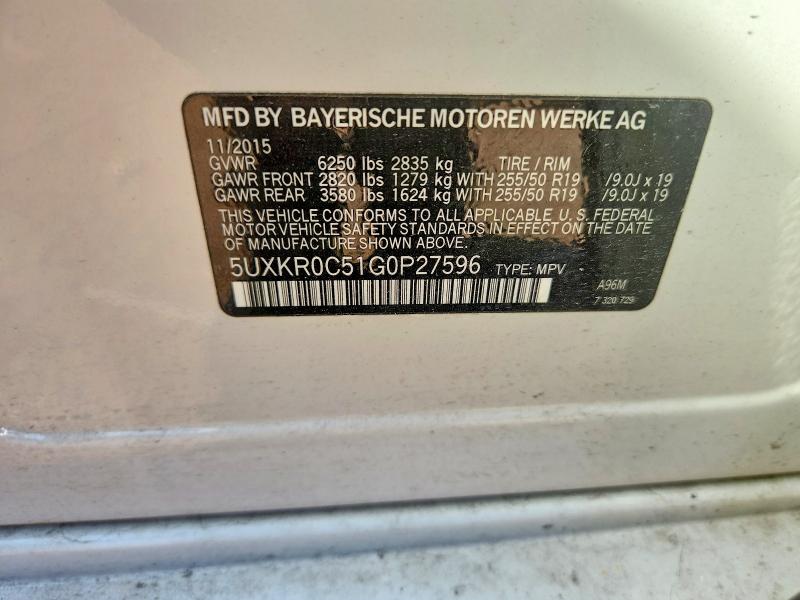 Продажа на аукционе авто 2016 Bmw X5, vin: 5UXKR0C51G0P27596, номер лота: 56045236