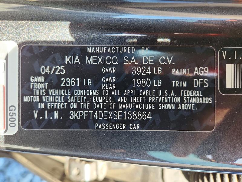 Продажа на аукционе авто 2025 Kia K4, vin: 3KPFT4DEXSE138864, номер лота: 56453506