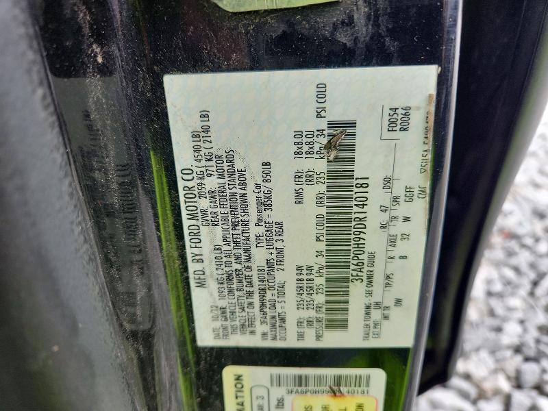2013 Ford Fusion მანქანა იყიდება აუქციონზე, vin: 3FA6P0H99DR140181, აუქციონის ნომერი: 56072806