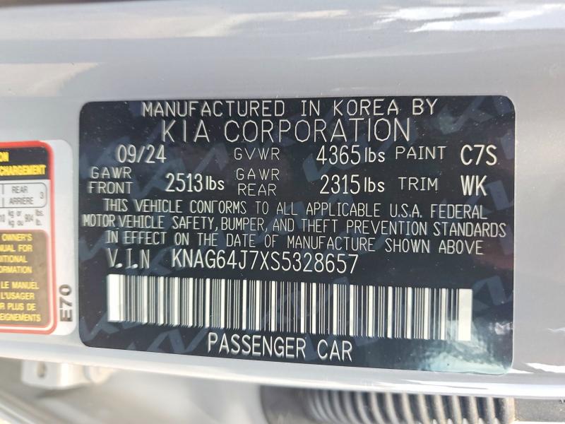 Продажа на аукционе авто 2025 Kia K5, vin: KNAG64J7XS5328657, номер лота: 58895266