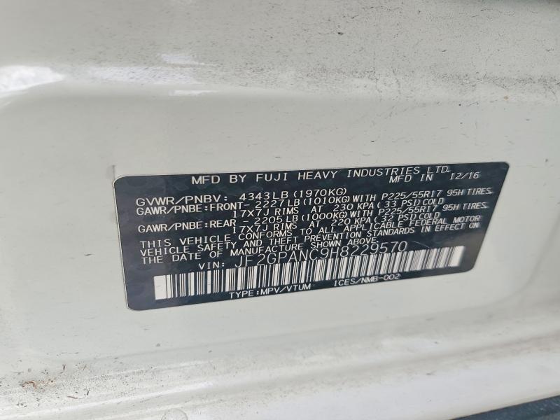 Продаж на аукціоні авто 2017 Subaru Crosstrek, vin: JF2GPANC9H8229570, номер лоту: 55966346