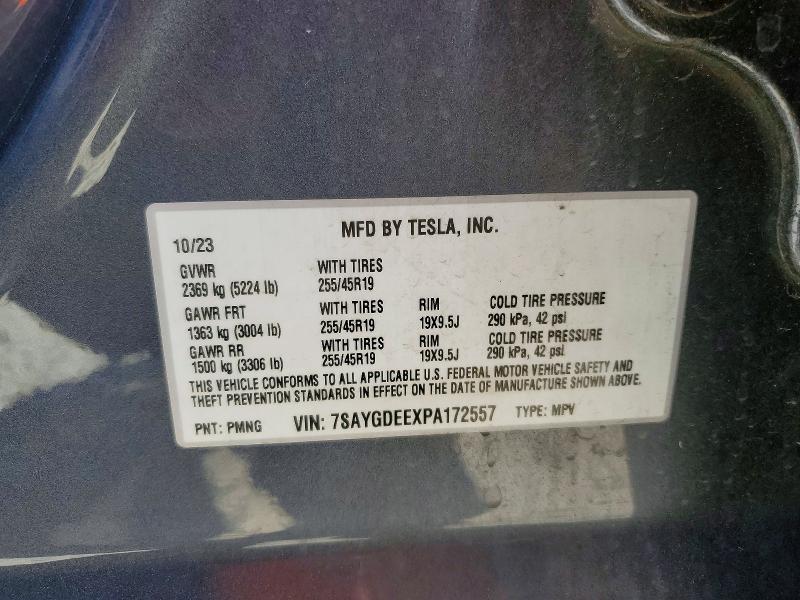 2023 Tesla Model Y მანქანა იყიდება აუქციონზე, vin: 7SAYGDEEXPA172557, აუქციონის ნომერი: 57908486