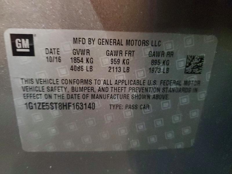 Aukcja sprzedaży 2017 Chevrolet Malibu, vin: 1G1ZE5ST8HF163140, numer aukcji: 53547096