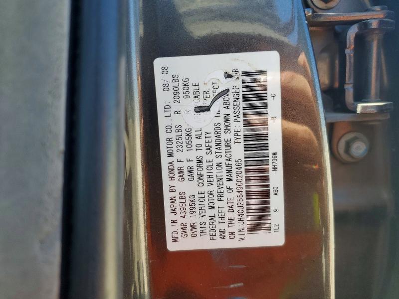57187386 :رقم المزاد ، JH4CU25649C020465 vin ، 2009 Acura Tsx مزاد بيع