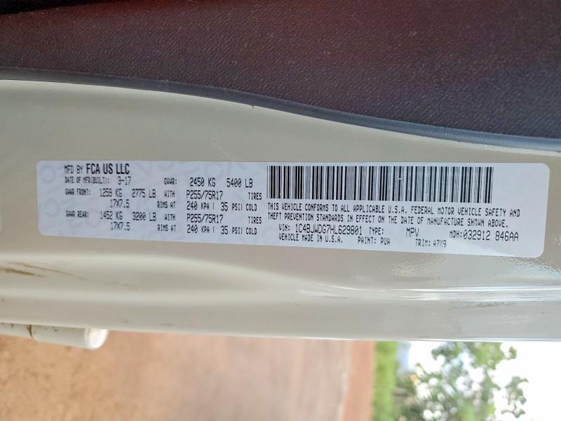 57416656 :رقم المزاد ، 1C4BJWDG7HL629801 vin ، 2017 Jeep Wrangler Unlimited مزاد بيع