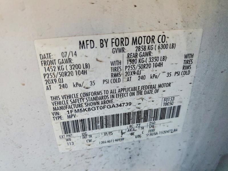 Продажа на аукционе авто 2015 Ford Explorer, vin: 1FM5K8GT0FGA34739, номер лота: 55780166