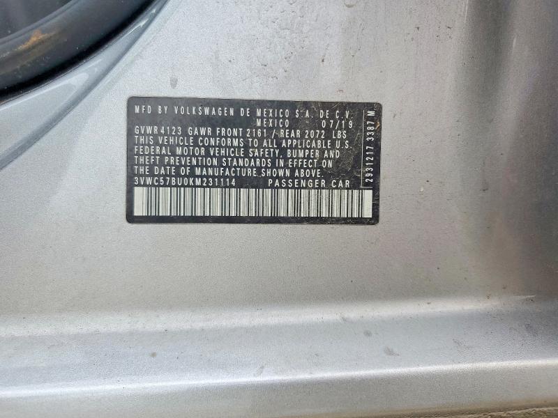 Продажа на аукционе авто 2019 Volkswagen Jetta, vin: 3VWC57BU0KM231114, номер лота: 56939396