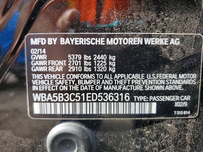 Aukcja sprzedaży 2014 Bmw 535, vin: WBA5B3C51ED536316, numer aukcji: 56527986