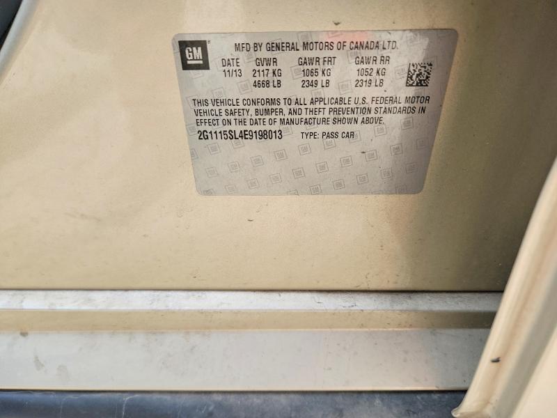 58594376 :رقم المزاد ، 2G1115SL4E9198013 vin ، 2014 Chevrolet Impala مزاد بيع