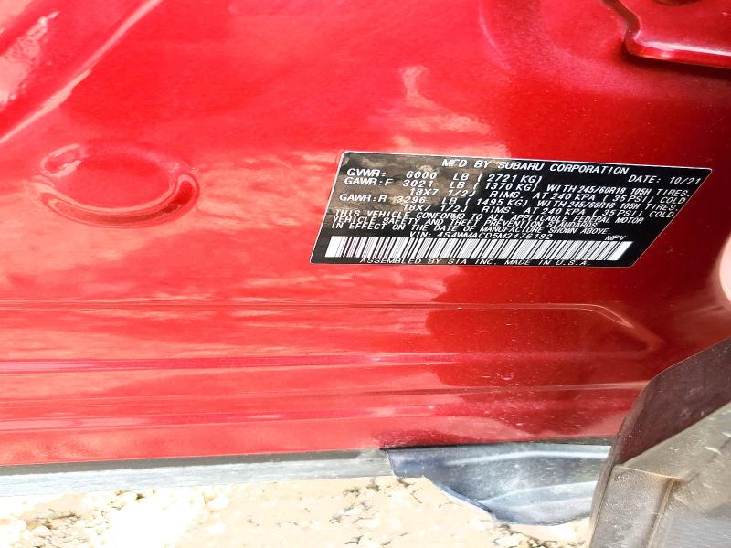 2021 Subaru Ascent მანქანა იყიდება აუქციონზე, vin: 4S4WMACD5M3476182, აუქციონის ნომერი: 58145396