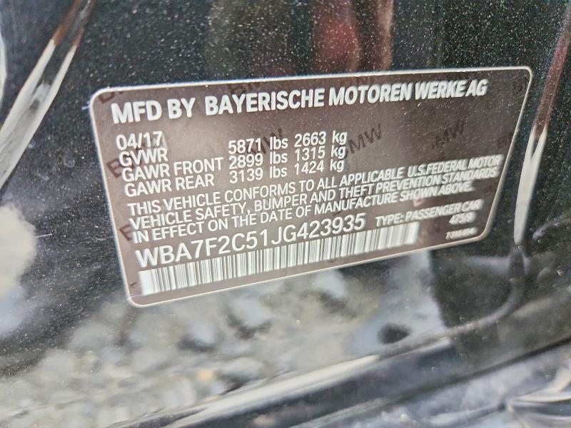 Продажа на аукционе авто 2018 Bmw 750, vin: WBA7F2C51JG423935, номер лота: 57632776