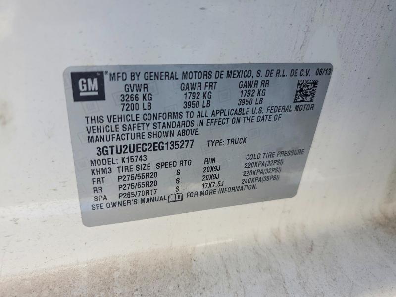 2014 Gmc Sierra მანქანა იყიდება აუქციონზე, vin: 3GTU2UEC2EG135277, აუქციონის ნომერი: 55162916