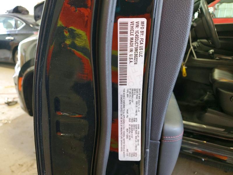 Продаж на аукціоні авто 2021 Dodge Durango, vin: 1C4SDJCT9MC862274, номер лоту: 57231986