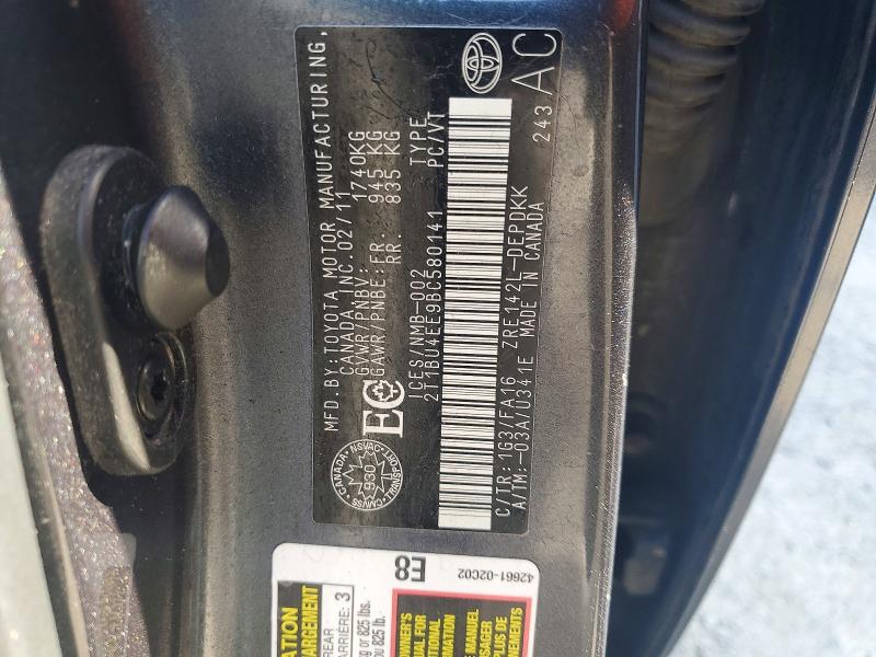 Aukcja sprzedaży 2011 Toyota Corolla, vin: 2T1BU4EE9BC580141, numer aukcji: 57010056