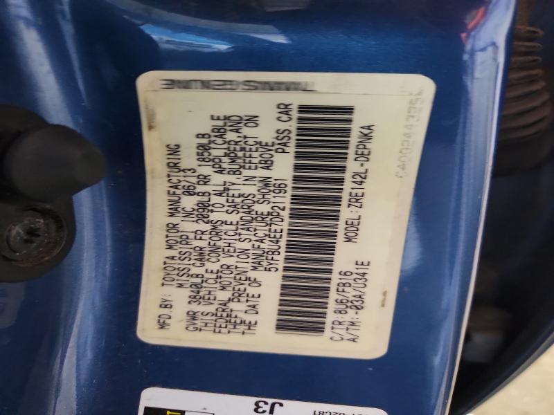 56676506 :رقم المزاد ، 5YFBU4EE7DP211961 vin ، 2013 Toyota Corolla مزاد بيع
