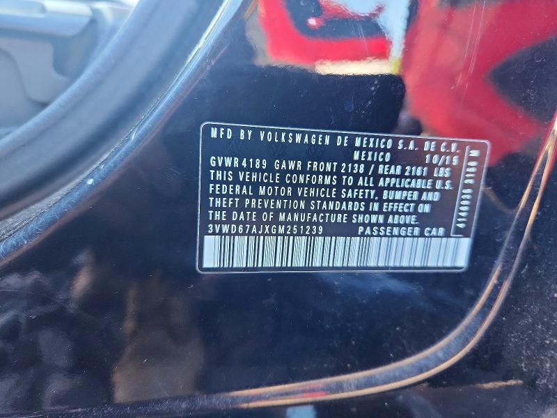 Aukcja sprzedaży 2016 Volkswagen Jetta, vin: 3VWD67AJXGM251239, numer aukcji: 58426136