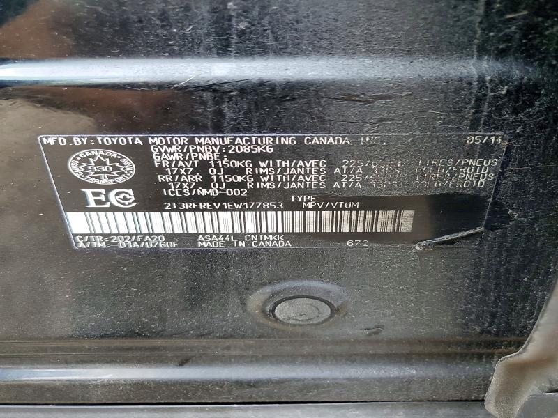 Aukcja sprzedaży 2014 Toyota Rav4, vin: 2T3RFREV1EW177853, numer aukcji: 54921496