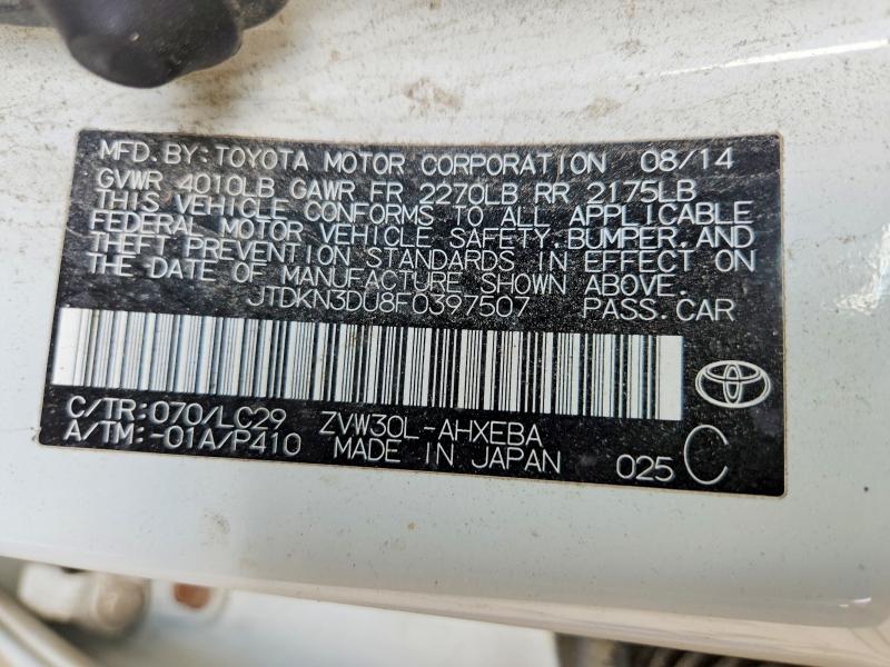 Продаж на аукціоні авто 2015 Toyota Prius, vin: JTDKN3DU8F0397507, номер лоту: 52404966