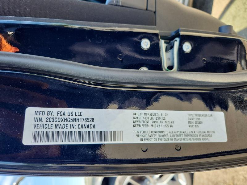 Продажа на аукционе авто 2022 Dodge Charger, vin: 2C3CDXHG5NH176528, номер лота: 58289136