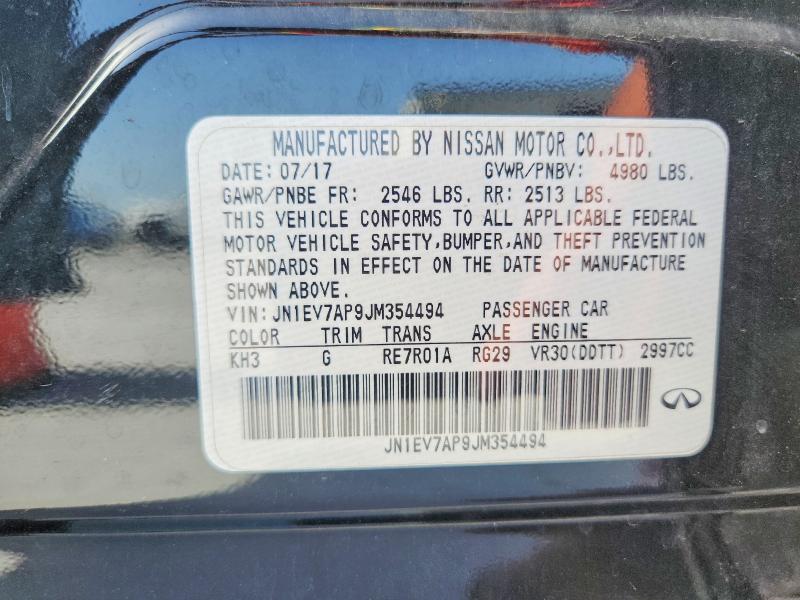 Продаж на аукціоні авто 2018 Infiniti Q50, vin: JN1EV7AP9JM354494, номер лоту: 59132336