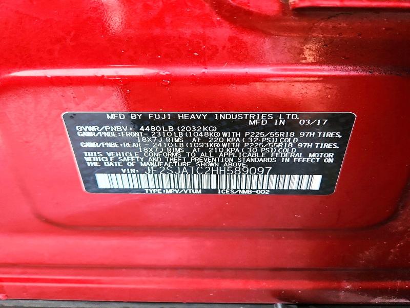 57704926 :رقم المزاد ، JF2SJATC2HH589097 vin ، 2017 Subaru Forester مزاد بيع