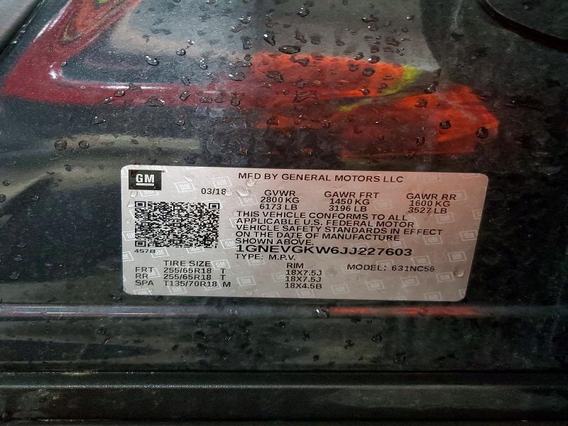 Продажа на аукционе авто 2018 Chevrolet Traverse, vin: 1GNEVGKW6JJ227603, номер лота: 56057306