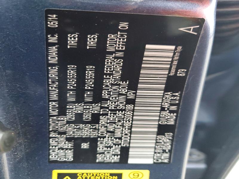 Продажа на аукционе авто 2014 Toyota Highlander Hybrid, vin: 5TDDCRFH8ES006188, номер лота: 58294976
