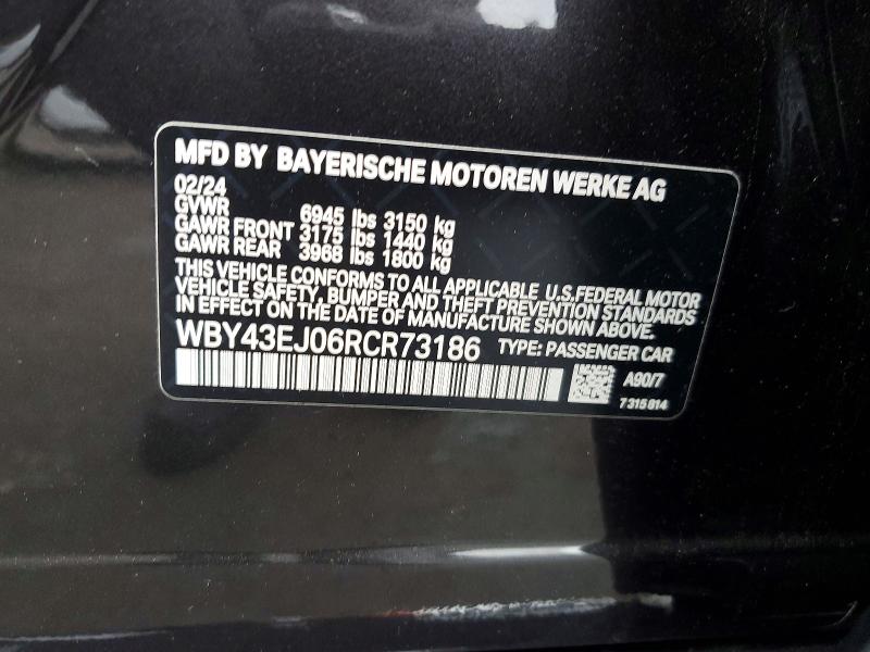 Продаж на аукціоні авто 2024 Bmw I7, vin: WBY43EJ06RCR73186, номер лоту: 57895946