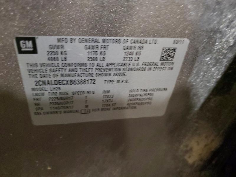 Aukcja sprzedaży 2011 Chevrolet Equinox, vin: 2CNALDECXB6388172, numer aukcji: 56723456