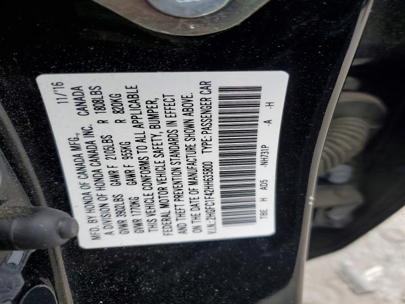 Продаж на аукціоні авто 2017 Honda Civic, vin: 2HGFC1F42HH635800, номер лоту: 56599946