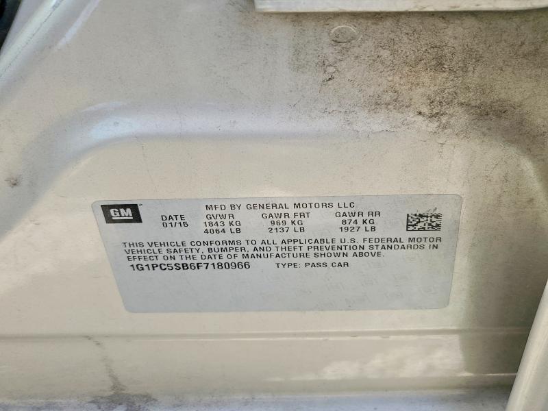 56449456 :رقم المزاد ، 1G1PC5SB6F7180966 vin ، 2015 Chevrolet Cruze مزاد بيع