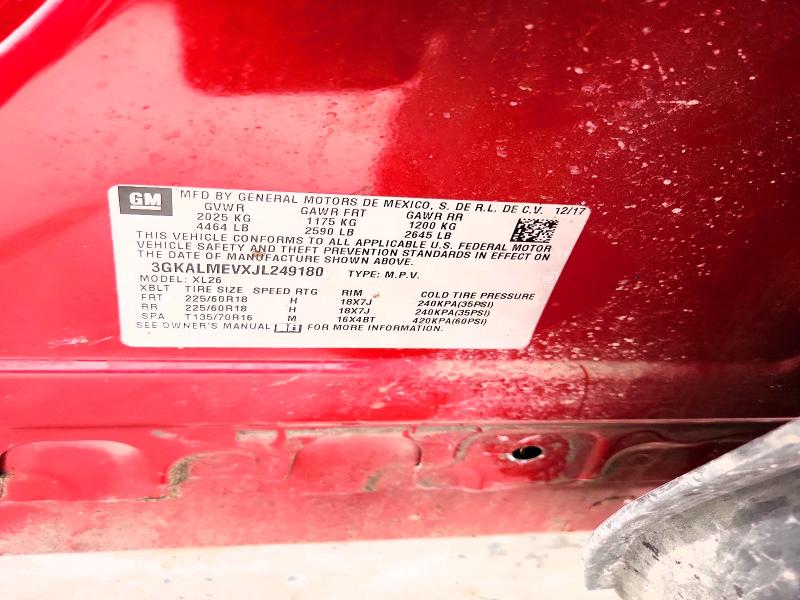 56958036 :رقم المزاد ، 3GKALMEVXJL249180 vin ، 2018 Gmc Terrain مزاد بيع