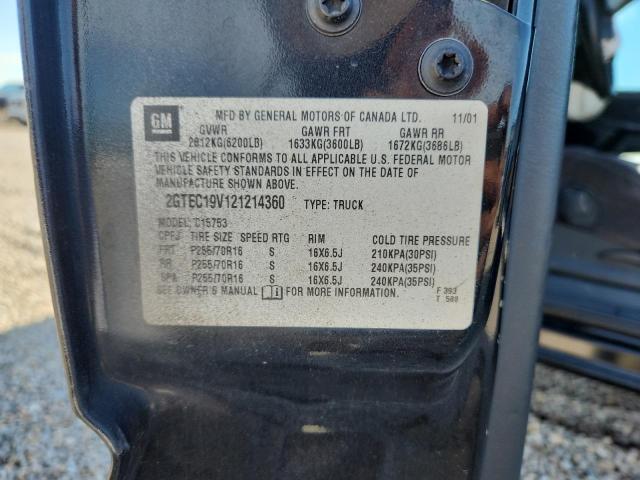 58399136 :رقم المزاد ، 2GTEC19V121214360 vin ، 2002 Gmc New Sierra مزاد بيع