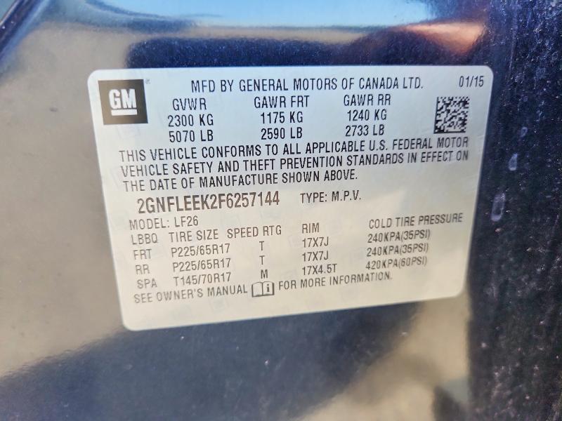 Продажа на аукционе авто 2015 Chevrolet Equinox, vin: 2GNFLEEK2F6257144, номер лота: 58533776