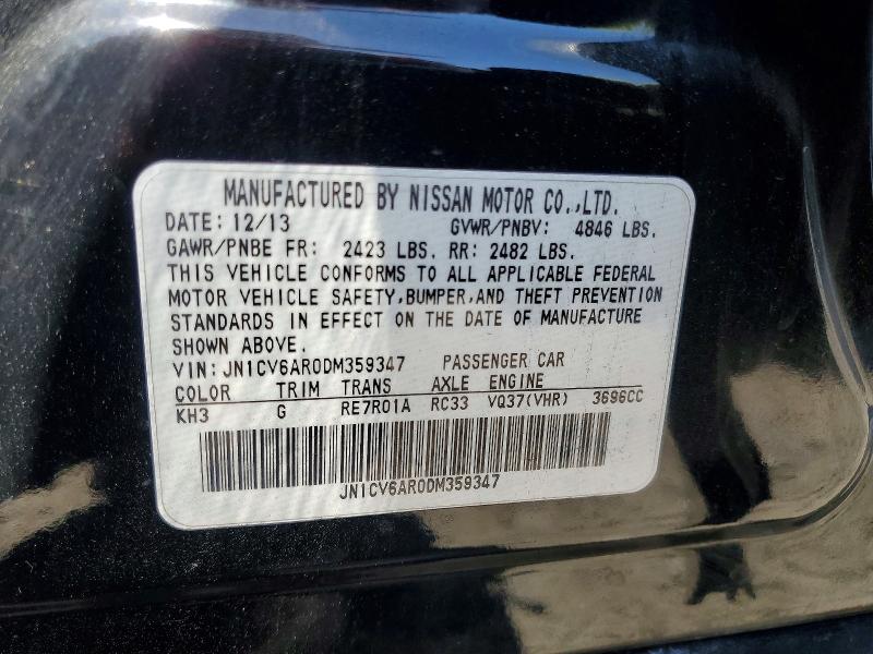 Aukcja sprzedaży 2013 Infiniti G37 Sedan, vin: JN1CV6AR0DM359347, numer aukcji: 58488206