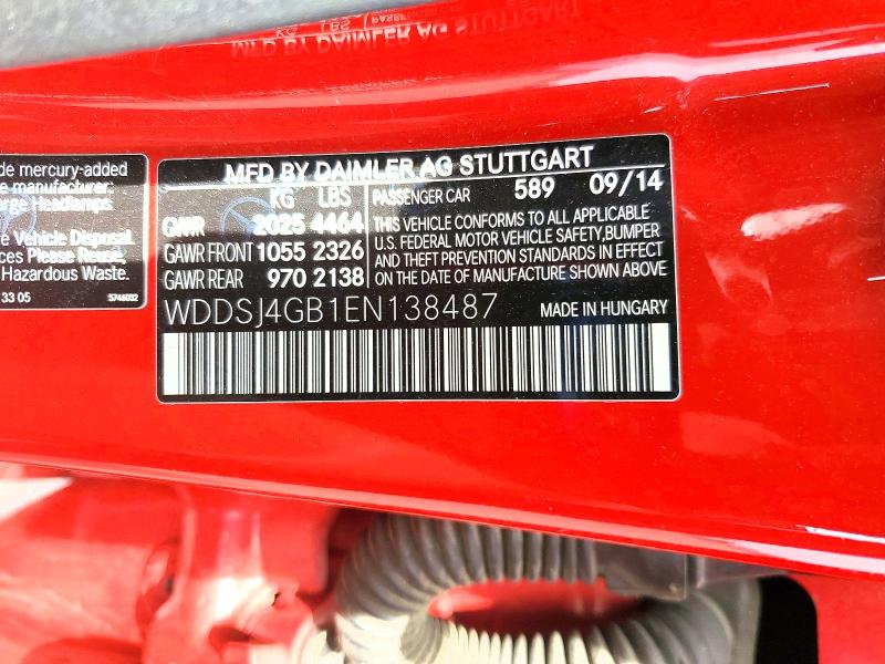 Aukcja sprzedaży 2014 Mercedes-benz Cla, vin: WDDSJ4GB1EN138487, numer aukcji: 58063866