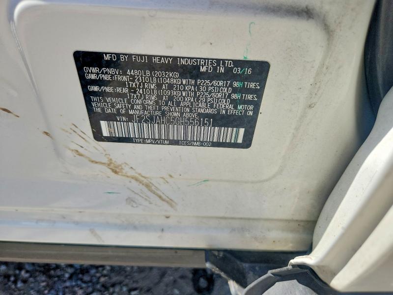 2016 Subaru Forester მანქანა იყიდება აუქციონზე, vin: JF2SJAHC5GH556151, აუქციონის ნომერი: 57564296