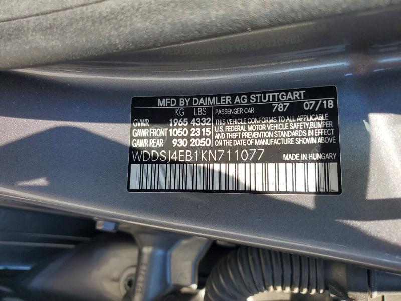 Aukcja sprzedaży 2019 Mercedes-benz Cla, vin: WDDSJ4EB1KN711077, numer aukcji: 57370086