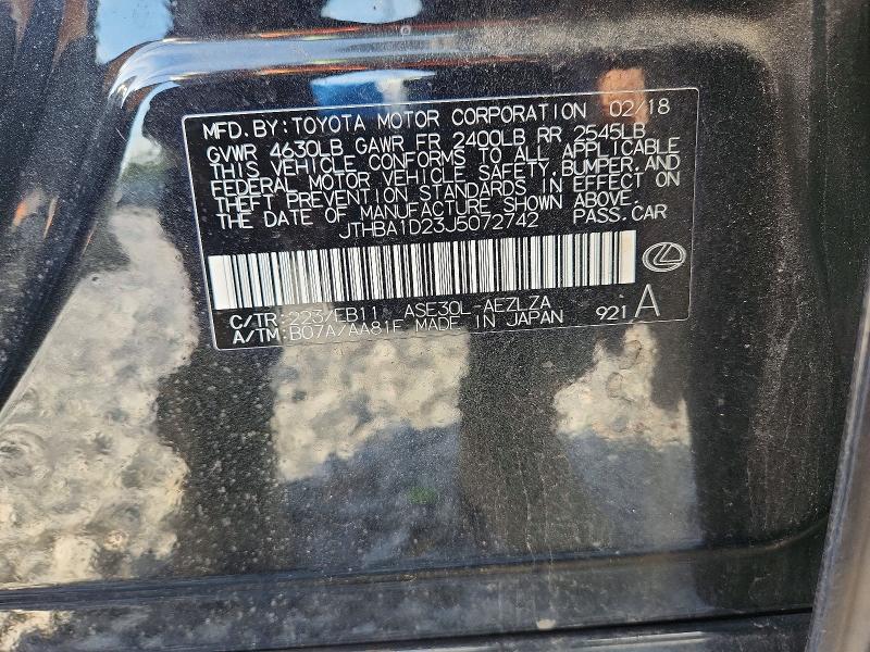Aukcja sprzedaży 2018 Lexus Is, vin: JTHBA1D23J5072742, numer aukcji: 58304386