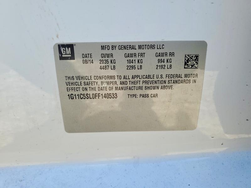 2015 Chevrolet Malibu მანქანა იყიდება აუქციონზე, vin: 1G11C5SL0FF140533, აუქციონის ნომერი: 56836456