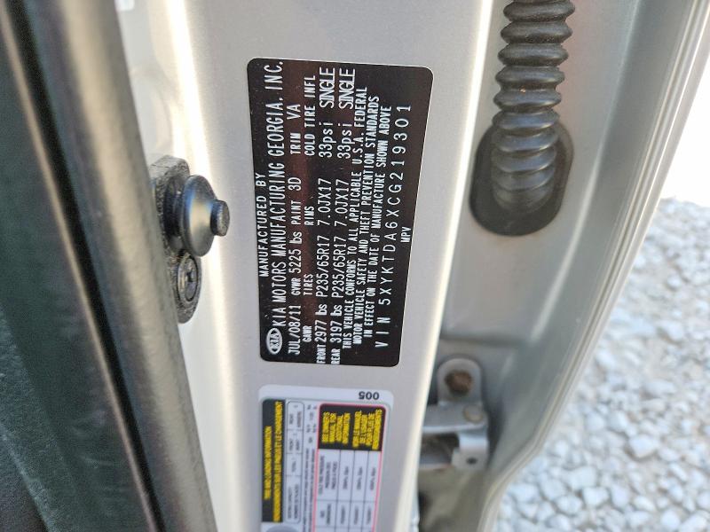 Aukcja sprzedaży 2012 Kia Sorento, vin: 5XYKTDA6XCG219301, numer aukcji: 56281906