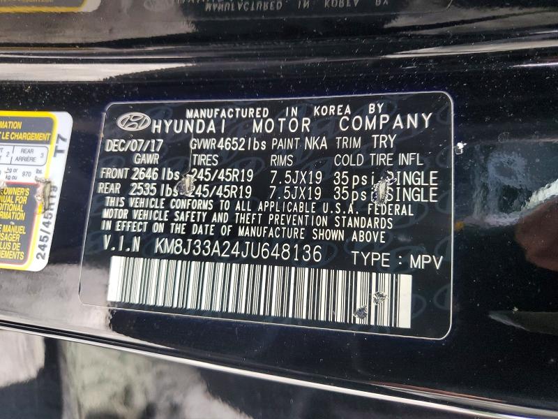 Продаж на аукціоні авто 2018 Hyundai Tucson, vin: KM8J33A24JU648136, номер лоту: 58388516