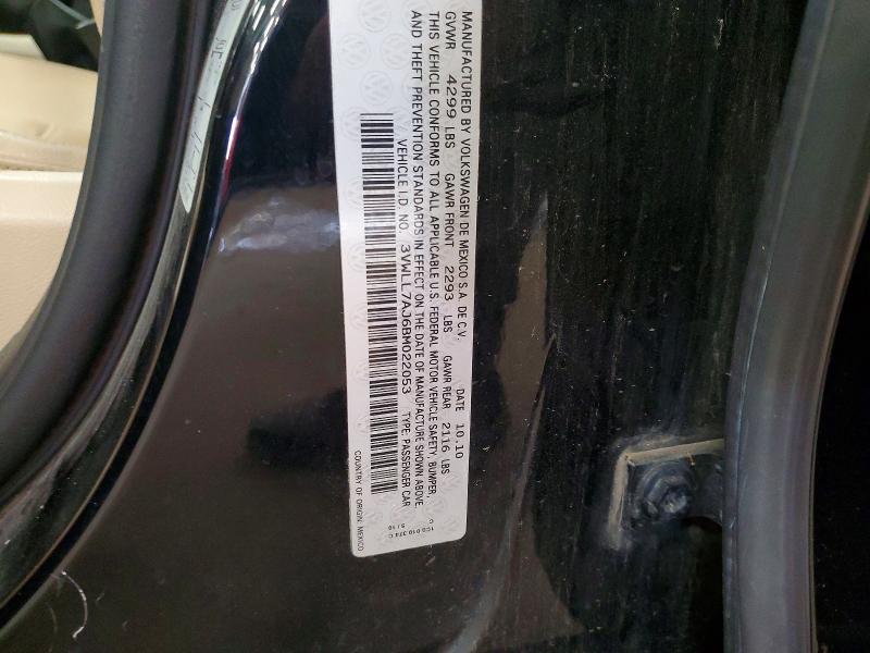 2011 Volkswagen Jetta მანქანა იყიდება აუქციონზე, vin: 3VWLL7AJ6BM022053, აუქციონის ნომერი: 56134636