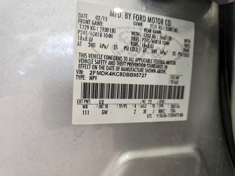 Продаж на аукціоні авто 2013 Ford Edge, vin: 2FMDK4KC8DBB95727, номер лоту: 56267586