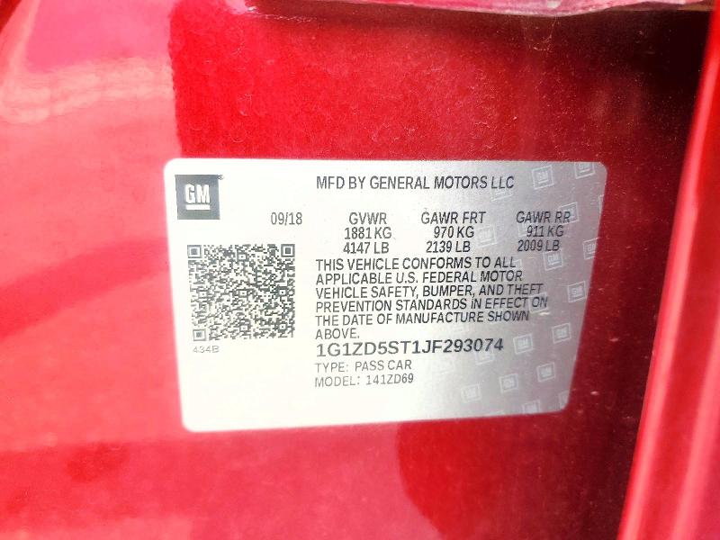 56424016 :رقم المزاد ، 1G1ZD5ST1JF293074 vin ، 2018 Chevrolet Malibu مزاد بيع
