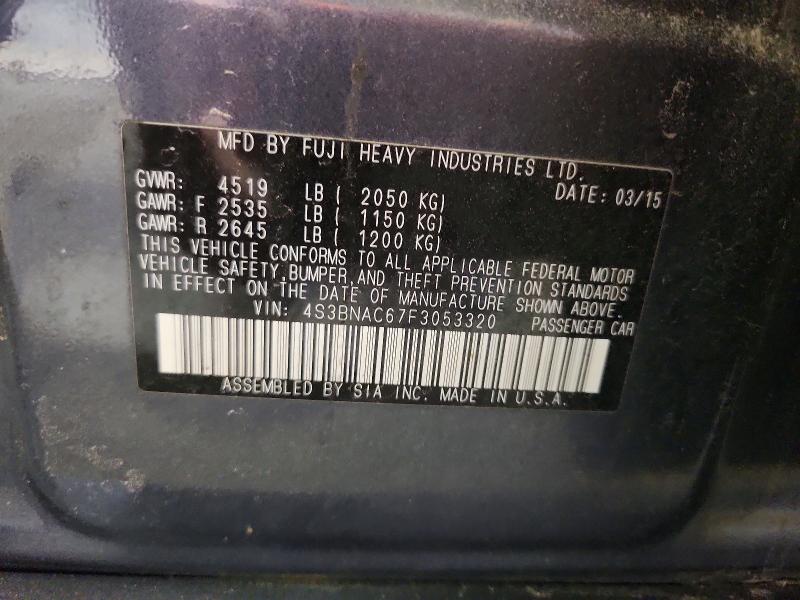 Aukcja sprzedaży 2015 Subaru Legacy, vin: 4S3BNAC67F3053320, numer aukcji: 57047946