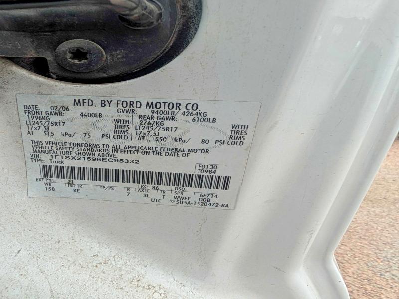 59175566 :رقم المزاد ، 1FTSX21596EC95332 vin ، 2006 Ford F250 مزاد بيع
