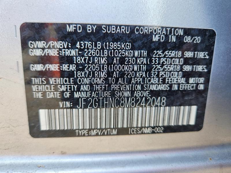 Продажа на аукционе авто 2021 Subaru Crosstrek, vin: JF2GTHNC8M8242048, номер лота: 56945106